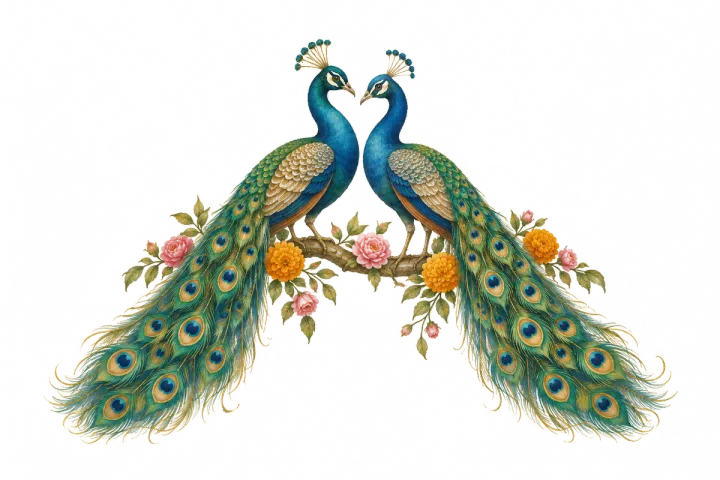 A pair of peacocks